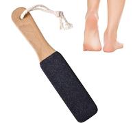 Pietra pomice professionale per piedi, lima per piedi double face con manico in legno, strumento per pedicure rimuove pelle dura, calli, pelle morta, talloni screpolati, mais, per piedi, mani e gomiti