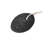Pietra pomice vulcanica naturale per piedi - nero/marrone rimozione calli con foro e corda - 10 x 7 x 3 cm esfoliante per la cura dei piedi