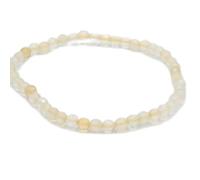 pietra preziosa citrino naturale da 4 mm | forma rotonda, pietra sfaccettata | 7 pollici | gemma di colore giallo | braccialetto elastico dhan yog | braccialetto del successo | LSB_00901