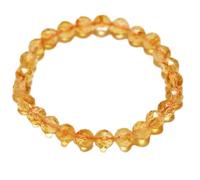 pietra preziosa citrino naturale da 7 mm | forma rotonda, pietra a taglio liscio | 7 pollici | gemma di colore giallo | braccialetto elastico dhan yog | braccialetto del successo | LSB_00710