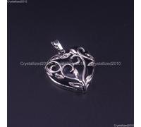 Pietra preziosa naturale cuore vita albero foglia Reiki chakra ciondolo perli...