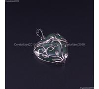 Pietra preziosa naturale cuore vita albero foglia Reiki chakra ciondolo perli...