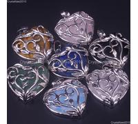 Pietra preziosa naturale cuore vita albero foglia Reiki chakra ciondolo perli...