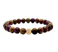 pietra preziosa naturale di atlantide da 6 mm | forma rotonda, pietra a taglio liscio | 7 pollici | gemma di colore marrone | braccialetto elastico energetico | braccialetto curativo | LSB_01538