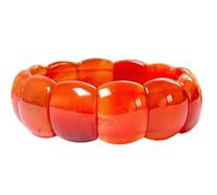 Pietra preziosa naturale di corniola 20x18 mm | forma a cuscino, pietra a taglio liscio | 7 pollici | gemma di colore rosso | braccialetto elastico energetico | braccialetto del coraggio | LSB_01339