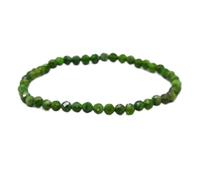 pietra preziosa naturale di diopside cromato da 4 mm | forma rotonda, pietra sfaccettata | 7 pollici | gemma di colore verde | braccialetto elastico energetico | braccialetto curativo | LSB_00929