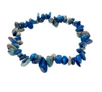 pietra preziosa naturale di lapislazzuli da 2-6 mm | forma di pepita, pietra a taglio liscio | 7 pollici | gemma di colore blu | braccialetto elastico energetico | braccialetto curativo | LSB_00621