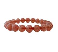 pietra preziosa naturale di quarzo fragola da 8 mm | forma rotonda, pietra dal taglio liscio | 7 pollici | gemma di colore rosa | braccialetto elastico della gioia | braccialetto curativo | LSB_00669