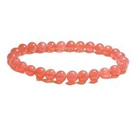 pietra preziosa naturale di rodocrosite da 7 mm | forma rotonda, pietra a taglio liscio | 7 pollici | gemma di colore rosa | braccialetto elastico energetico | braccialetto curativo | LSB_00379