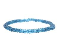 pietra preziosa naturale di topazio blu da 4 mm | forma a rondella, pietra sfaccettata | 7 pollici | gemma di colore blu | braccialetto elastico energetico | braccialetto curativo | LSB_00893