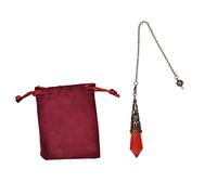 Pietra preziosa, pendolo di cristallo, pendolo di cristallo esagonale vintage per rabdomanzia pendule Chakra Reiki Divination Wicca Méditation (agata rossa)