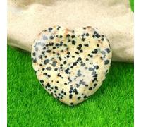 Pietra preziosa tascabile in a forma di cuore da 40 mm, per terapia energetica, Reiki, massaggio curativo, quarzo, meditazione, spirituale, scaglia per pollice, diaspro dalmata, 40 mm