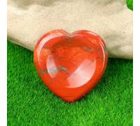 Pietra preziosa tascabile in quarzo da 40 mm, a forma di cuore, per terapia energetica, guarigione Reiki, massaggio, meditazione, spirituale, scaglia per pollice, pietra rossa, 40 mm