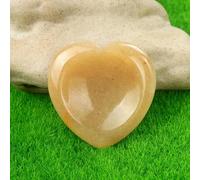 Pietra preziosa tascabile spirituale in quarzo, per meditazione, terapia energetica, massaggio Reiki, scaglia di a forma di cuore da 40 mm, giada gialla, 40 mm