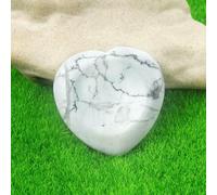Pietra preziosa tascabile spirituale in quarzo, per meditazione, terapia energetica, Reiki, massaggio, a forma di cuore, 40 mm, turchese bianco