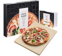 GOURMEO Pietra Refrattaria per Pizza - 38 x 30 cm - Piastra da Forno in Cordierite - Piano Refrattario da Barbecue - Versatile per Forno Elettrico e a Gas