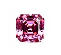 Pietra sciolta di moissanite, Perlina rosa in pietra moissanite a forma di Asscher for la creazione gioielli con braccialetti e anelli(GRA-6x6mm-1ct)