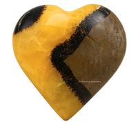 Pietra settaria a forma di cuore in cristallo - Pietra per massaggio tascabile per bilanciamento naturale dei chakra del corpo, guarigione Reiki e griglia di cristallo..