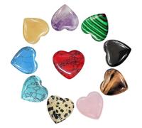 Pietre a Cuore,Pietre e Cristalli,Ametista Pietra,Pietre chakra naturali,Ametista Ossidiana Set,per Yoga Meditazione Fai da Te Artigianato e Decorazione,10 pezzi