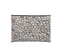 Pietre All Over The Ground Makeup Pouch Toiletries Bag Portable Unisex Zipper Travel Cosmetic Bags Impermeabile Borse Cosmetici di Carta Riutilizzabile Sacchetto Cosmetico 16,5 Cm X 22,5 Cm, Nero ,