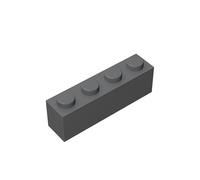 Pietre classiche 1 x 4, 100 pezzi, compatibili con Lego, colori: grigio scuro