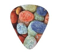 Pietre colorate stampate,12 pezzi di plettri per chitarra, 3 plettri di diverso spessore per chitarra acustica, basso, ukulele