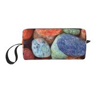 Pietre colorate stampate, Borsa per il trucco Borsa per cosmetici Borsa da toilette da viaggio portatile Borsa per trucco Organizer
