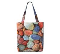 Pietre colorate stampate,Borse della spesa riutilizzabili, borse per la spesa, borsa a tracolla in tela di grande capacità