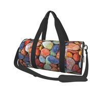 Pietre colorate stampate, Borsone da viaggio di grande capacità Borsa rotonda Borsa da viaggio sportiva Borsa da viaggio Borsa da fitness