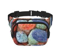 Pietre colorate stampate, Marsupio quadrato a doppio strato, borsa da viaggio, marsupio casual