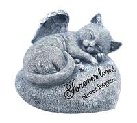 Pietre commemorative per gatti - Statua da giardino resistente al sole - Statua di gatto impermeabile | Statua da giardino di gatto in resina di alta qualità, pennarello per tomba di gatto robusto di