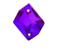 Pietre da cucire in velluto viola con retro piatto per decorazioni per abiti da sposa, 13 x 17 mm, 24 pezzi