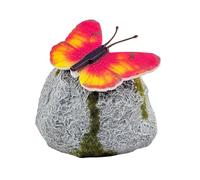 Pietre da giardino - Ciottoli artificiali a farfalla luminosa a LED solare per il paesaggio, pietre da cortile per la decorazione del giardino, adatte per paesaggi cortili o interni esterni