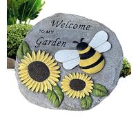 Pietre da giardino per decorazioni da giardino a tema e ape - lastre decorative in pietra - per terrazza cortile posteriore paesaggio prato