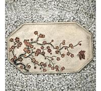 Pietre da giardino, Pietra miliare for passerella sul marciapiede a tema vegetale, pietre decorative esterne di grandi dimensioni 45 × 27 cm for il cortile(Plum Blossom,4pcs)