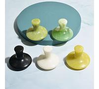 Pietre da massaggio Fungo di giada Gouache Raschietto Massaggiatore Gua Sha Scheda di massaggio Strumenti di sollevamento for la cura della pelle 1Pcs (Color : White and green)