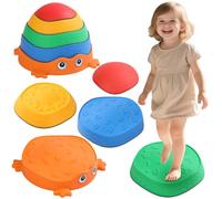 Pietre di Bilanciamento per Bambini,5 Pietre di Equilibrio Impilabili Antiscivolo Stepping Stones,Giochi Equilibrio per Bambini,Percorsi Ostacoli Bambini per Interni ed Esterni,Promuove Coordinazione
