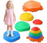Pietre di Bilanciamento per Bambini,5 Pietre di Equilibrio Impilabili Antiscivolo Stepping Stones,Percorsi Ostacoli Bambini per Interni ed Esterni,Giochi Equilibrio per Bambini,Promuove Coordinazione