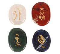 Pietre di Bilanciamento Reiki da 4 Pezzi, Cristalli Curativi Reiki Circolari Piatti, Pietre Chakra Per La Purificazione della Meditazione, Regali