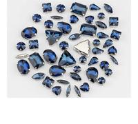 Pietre di cristallo colorate da cucire con retro piatto multiforme e dimensioni miste for la decorazione abiti sposa(Montana,30Pcs)