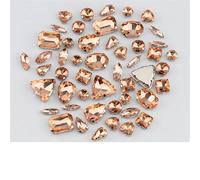 Pietre di cristallo colorate da cucire con retro piatto multiforme e dimensioni miste for la decorazione abiti sposa(Peach,60Pcs)