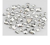 Pietre di cristallo colorate da cucire con retro piatto multiforme e dimensioni miste for la decorazione abiti sposa(Labrador,30Pcs)