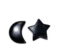 Pietre di cristallo naturale a mezzaluna e stella - Ciondoli lucidati per artigianato, colori assortiti, senza fori (ossidiana)