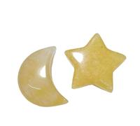 Pietre di cristallo naturale a mezzaluna e stella - Ciondoli lucidati per artigianato, colori assortiti, senza fori (giada gialla)