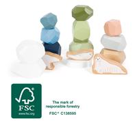 small foot Wooden Balance Stones Arctic, FSC 100%-certified wood, stacking game