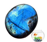 Pietre di luna, cristalli decorativi, blu lucido, pietra di palma di luna, campione di naturale, pietra da collezione portatile per la meditazione, display e uso di bilanciamento