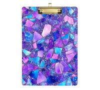 Pietre di marmo viola blu acrilico impermeabile clip board lettera standard formato A4 impermeabile per infermieristica studente mestiere Quest oro 12x9 pollici Tablas para escribir