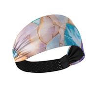 Pietre di marmo Vivid Seamless no slip allenamento fasce per le donne elastico testa sudore fasce per le donne per pallavolo allenamenti yoga uso quotidiano