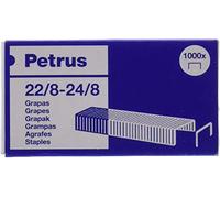 Pietre di Petrus, 40 fogli, Lunghezza 8 mm, 1000 graffette, Modello 22 / 8-24 / 8, 55714