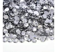 Pietre di strass in resina con retro piatto da 2 mm, 3,0 mm, 4,0 mm, 5 mm e 6 mm, rotonde, non termoadesive, per artigianato, fai da te, decorazioni per scarpe, cristalli, argento, 5 mm, 1500 pezzi